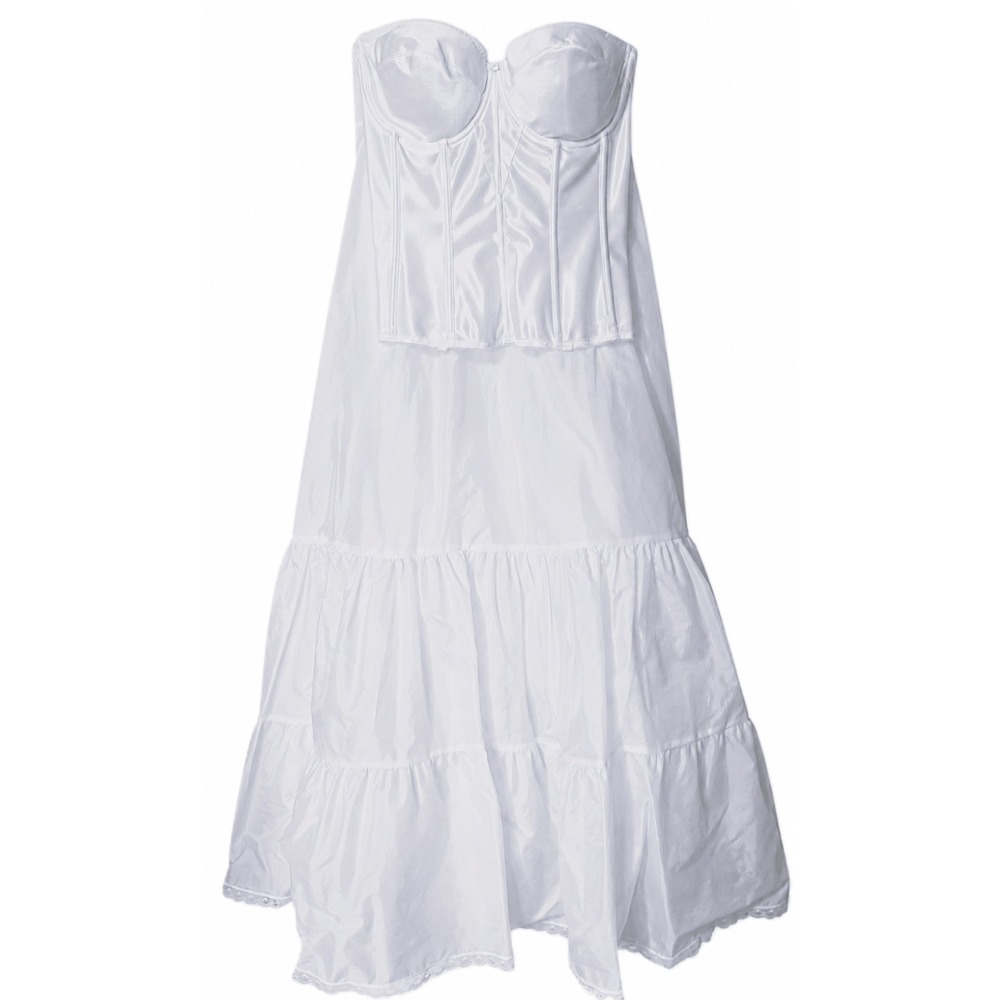 Dominique White Bridal Foundation Set 34DD Bustier Corset & Crinoline Petticoat